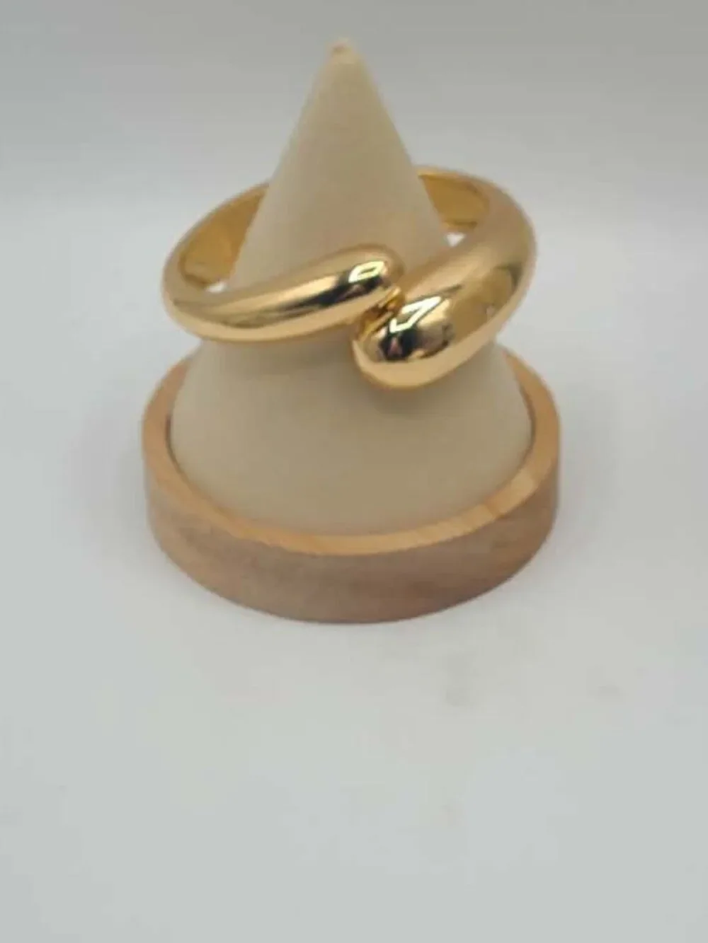 Unmarked Gold Tone Bypass Cuff Bangle
